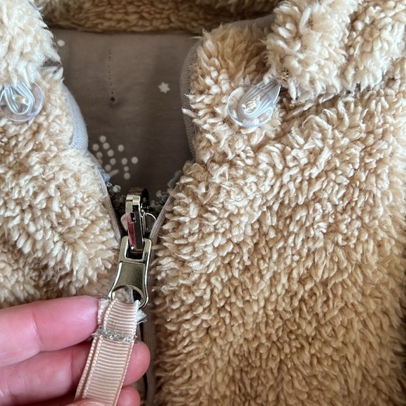 Teddy coat jacket with bunny bear ears double sided 3T - Picture 3 of 8